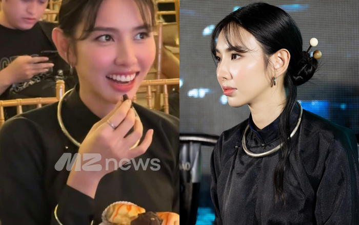 2 trạng thái đối lập của Thùy Tiên khi ở hậu trường và khi lên sân khấu.