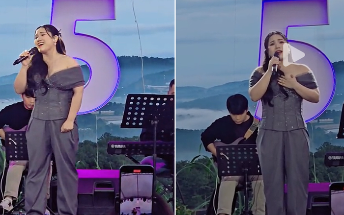 Lựa chọn trang phục không phù hợp khiến ngoại hình của Thùy Chi bị dìm đau đớn. 