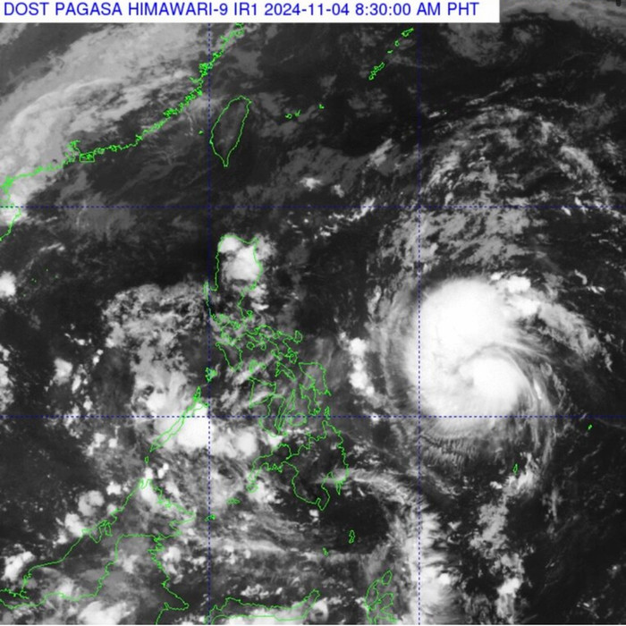 Bão Yinxing (tên ở Philippines là Marce). Ảnh: PAGASA.
