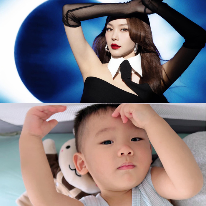 Minh Hằng vui vẻ khoe con ở trên mạng xã hội. Ảnh: FBNV