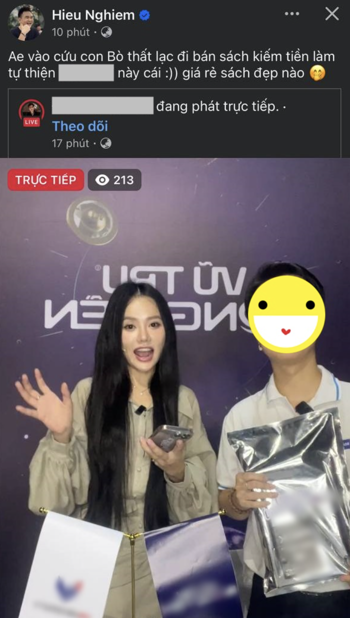 Xemesis chia sẻ lại một phiên livestream của bạn gái Bò Chảnh trên trang cá nhân.