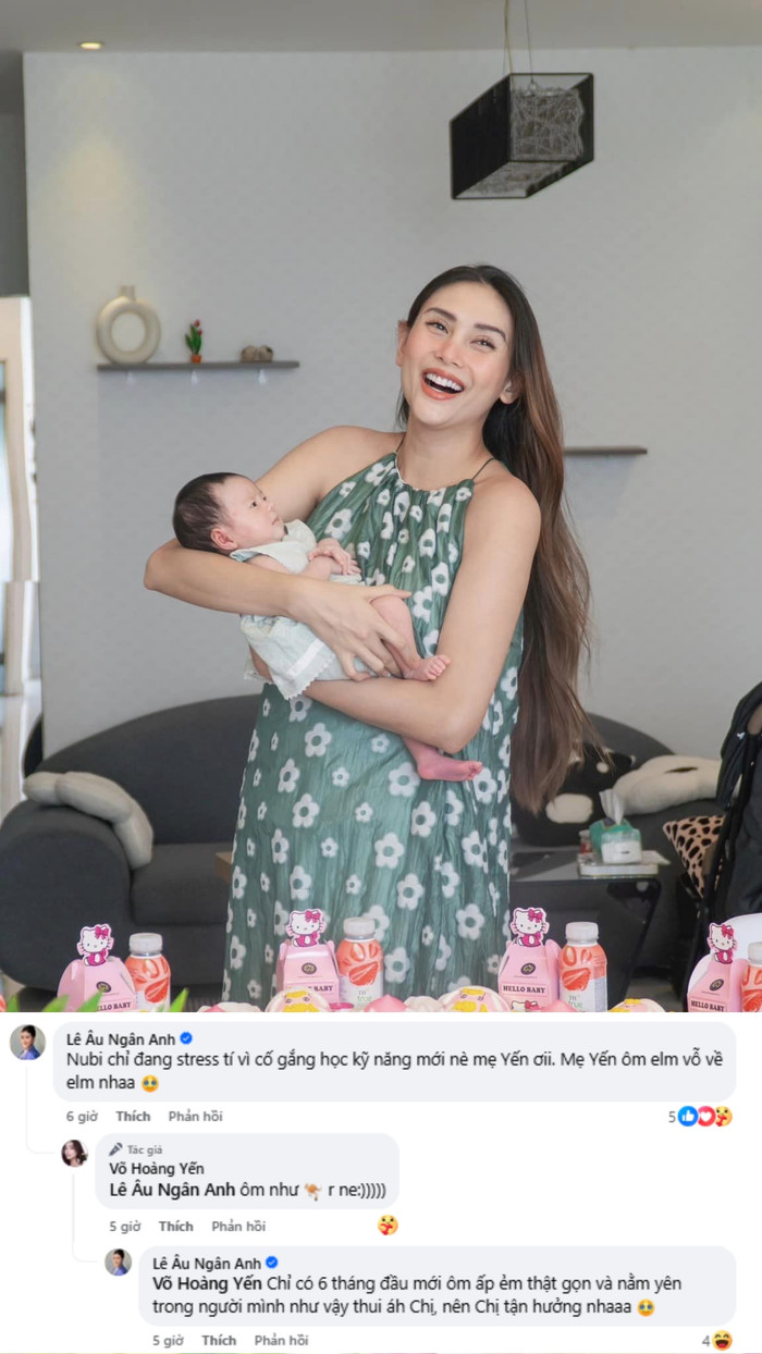 Lê Âu Ngân Anh chia sẻ bí quyết chăm con cho Võ Hoàng Yến.