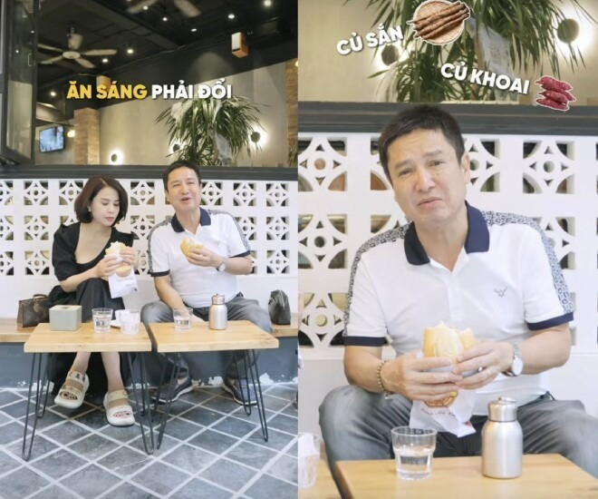 Nghệ sĩ Chí Trung hay đón bạn gái đi ăn sáng.