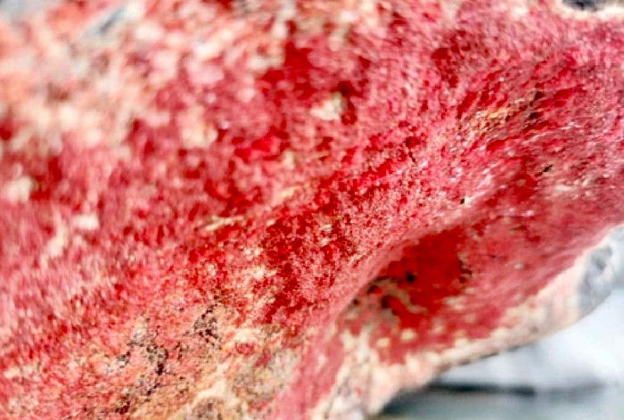 Tảng đá đỏ rực như 'nở hoa' gây xôn xao ở Quảng Nam.