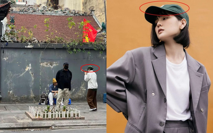 Hình ảnh được cho là Hải Tú chụp loạt ảnh trà đá vỉa hè của Sơn Tùng ở Hà Nội. (Ảnh: Chụp màn hình TikTok).