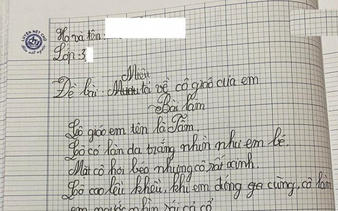 Học trò lớp 3 làm bài văn tả cô giáo, nhân vật chính đọc xong được phen cười sặc sụa Ảnh 2