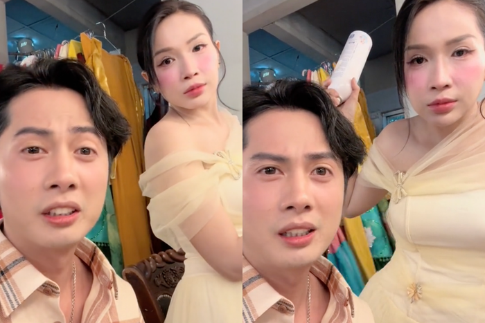 Cặp đôi Khả Như - Huỳnh Phương 'đu trend', xưng hô 'anh - em' đầy tình cảm. (Ảnh: Chụp màn hình Tiktok nhân vật)