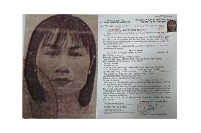 Đối tượng Nguyễn Thị Thanh Thủy.