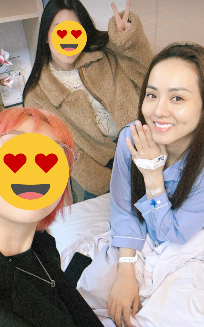 Vợ Công Lý cảm thấy hạnh phúc vì được chồng và mọi người quan tâm, liên tục hỏi han trong thời gian nằm viện. Ảnh: FBNV