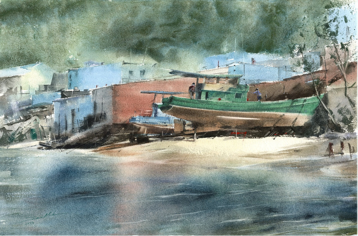 Những bức phong cảnh được đánh giá cao với hình ảnh vùng núi cao, hay dòng sông, bến chờ, những con phố thân quen tái hiện qua lăng kính sáng tạo của các họa sỹ tạo nên kết nối “ Duyên” dầy duyên dáng. 'Duyên' không chỉ là cái duyên đầy thuần khiết giữa các họa sĩ với họa sĩ, mà còn là duyên phận giữa khán giả và những người họa sĩ đang thực hành nghệ thuật, giữa không gian và hiện tại, giữa con người và thiên nhiên - (Tác phẩm: Bóng thuyền Phú Quốc - Minh Đàm).