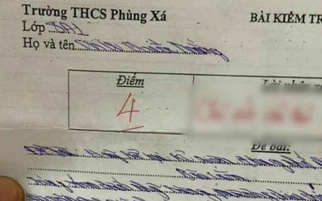 Bài kiểm tra được 4 điểm kèm lời phê chỉ 4 chữ, dân tình cho rằng cô chấm vẫn nhẹ tay Ảnh 2