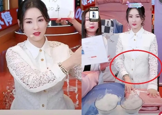 Nữ diễn viên lộ vòng bụng to lớn khác thường trên livestream.&nbsp;