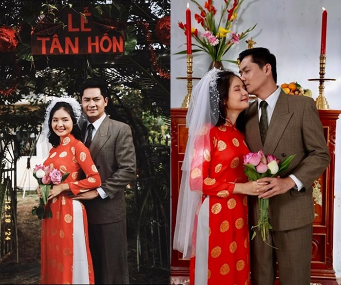 Khoảnh khắc Minh Luân cưới vợ trên màn ảnh đang khiến nhiều khán giả thích thú, hy vọng sẽ sớm thành hiện thực ngoài đời. (Ảnh FBNV)