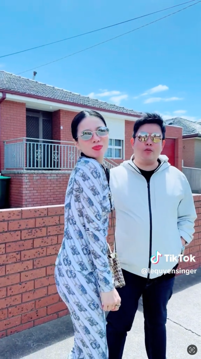 Lệ Quyên còn hài hước ví von cô bị Lâm Bảo Châu bắt quả tang. (Ảnh chụp màn hình TikTok Lệ Quyên)