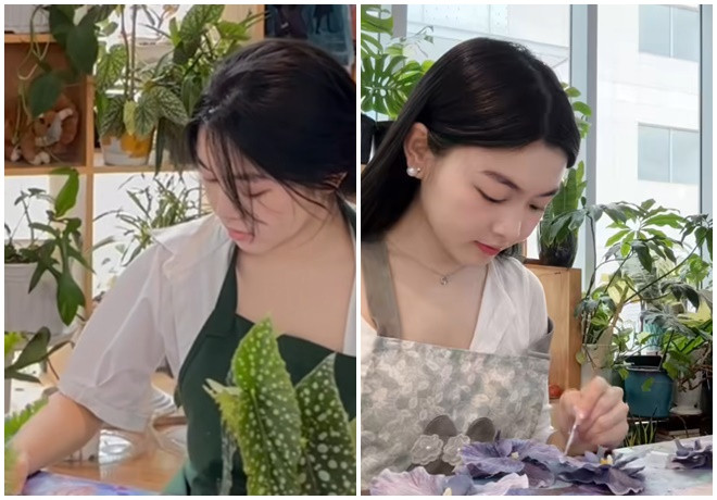 Lọ Lem vừa xinh đẹp lại có tài năng hội họa. (Ảnh chụp màn hình)