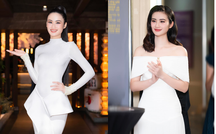 Trước đó, thời trang dự sự kiện của Hoa hậu Ý Nhi theo đường hướng đơn giản, tinh tế.