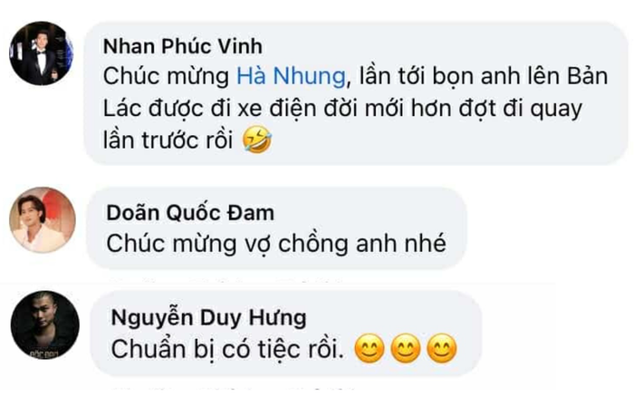 Dàn sao VFC chúc mừng vợ chồng Hà Việt Dũng.