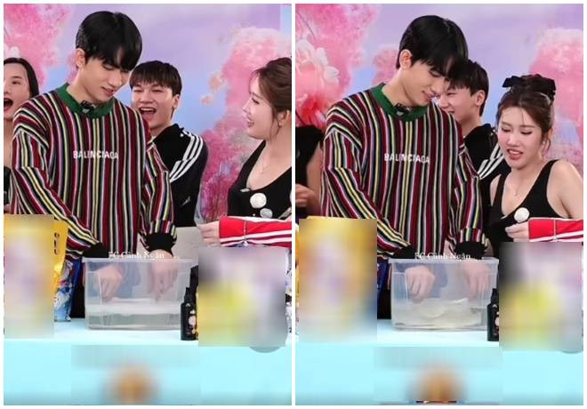 Cử chỉ thân mật của cặp đôi khiến khán giả xuýt xoa. (Ảnh FC Cảnh Ngân)