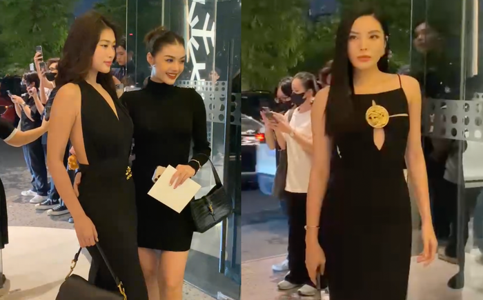 Kỳ Duyên - Thiên Ân tách lẻ khi đến dự đám cưới Hoa hậu Khánh Vân.