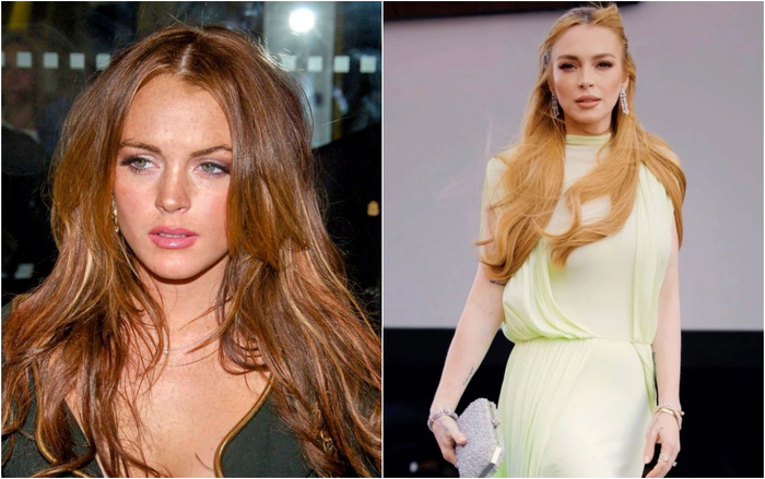 Ngoại hình trước và sau của diễn viên Lindsay Lohan.