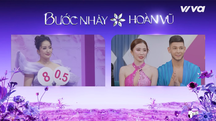 Khánh Thi đã chấm 8,5 điểm cho màn trình diễn của Quỳnh Nga và vũ công Valkov