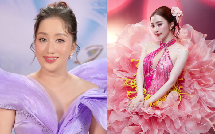 Khánh Thi nhận xét về Quỳnh Nga với tâm trạng vui vẻ, hồ hởi. Ảnh: FBNV