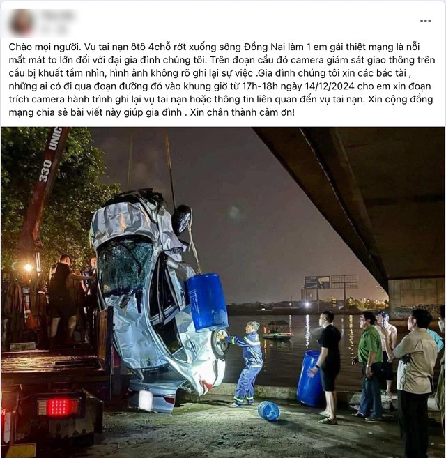 Bài đăng của người nhà nạn nhân (Ảnh chụp màn hình).