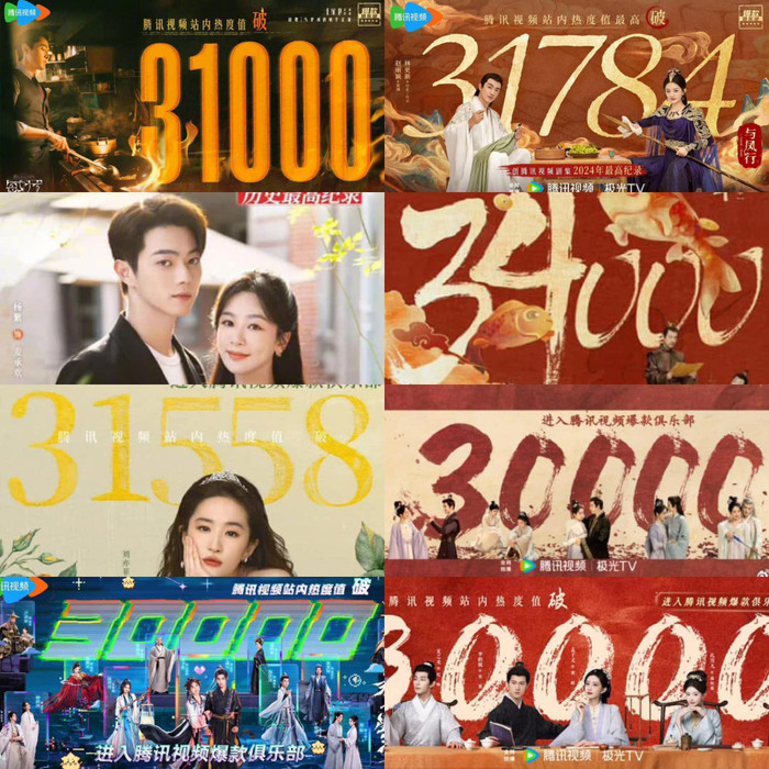 Những bộ phim còn lại trong danh sách bạo khoản của Tencent đều có lượt xem rất cao.