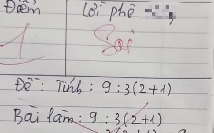 Bài toán '9 : 3 (1 + 2)=9' bị giáo viên chấm sai, dân tình tranh cãi nảy lửa về đáp án Ảnh 2