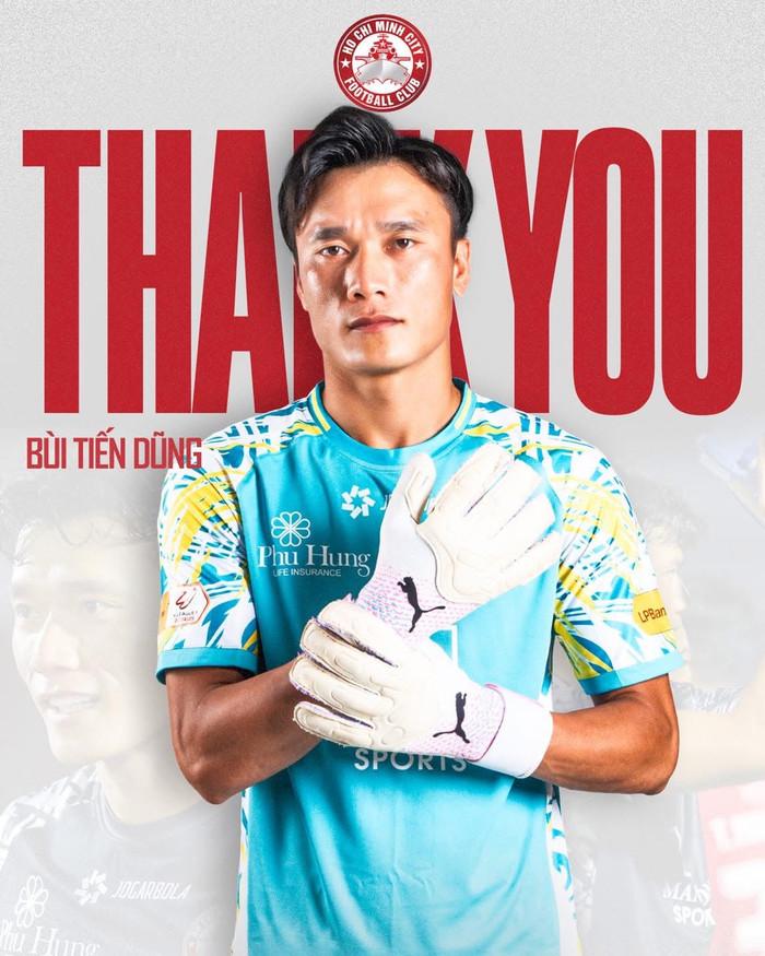 Như Saostar đã thông tin, thủ môn Bùi Tiến Dũng đã chia tay CLB TPHCM dù mới tái hợp được vài tháng. Ảnh: CLB TPHCM