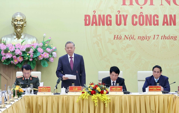 Tổng Bí thư Tô Lâm phát biểu chỉ đạo hội nghị (Ảnh: Thống Nhất - TTXVN).