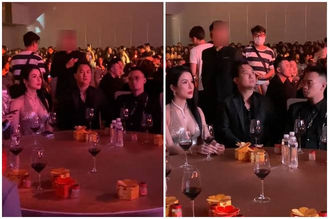 Diệp Lâm Anh ngồi chung bàn tiệc với diễn viên Anh Tuấn và chồng cũ Đức Phạm. (Ảnh TikToker Biibeeli)