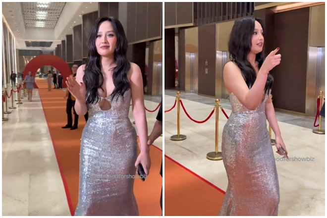 Mai Phương Thúy xuất hiện với vẻ ngoài phồn thực tại sự kiện. (Ảnh Inthemoodofshowbiz)