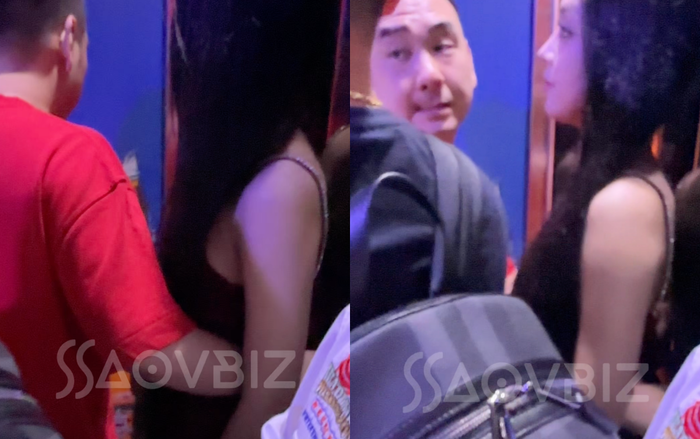 Khoảnh khắc Xemesis - chồng cũ Xoài Non ôm eo thân mật cô gái lạ giữa chốn đông người. (Ảnh: Chụp màn hình TikTok Saovbiz)