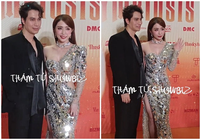 Quỳnh Nga tình tứ sánh đôi cùng Việt Anh tại sự kiện mới đây. (Ảnh Thám tử showbiz)