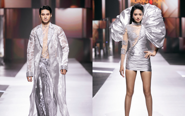 Tiếp nối chương trình là bộ sưu tập “Zodiacs” của NTK Hoàng Tony. Anh đưa khán giả bước vào thế giới kỳ ảo của những chòm sao. Á vương Thế giới Tuấn Ngọc cùng Á hậu Bùi Khánh Linh kết hợp ăn ý khi trình diễn mở màn bộ sưu tập với trang phục màu ánh bạc. 