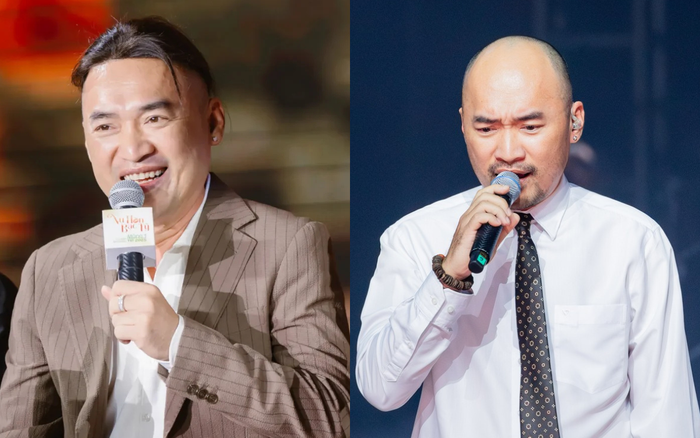 Tiến Luật trong bộ tóc 'không thể giả hơn' khiến truyền thông bùng nổ (trái).