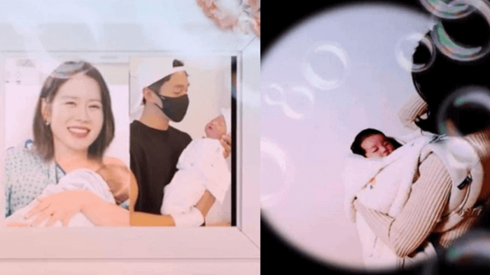 Hình ảnh hiếm hoi Hyun Bin và Son Ye Jin bế con trên tay. Ảnh: Sưu tầm