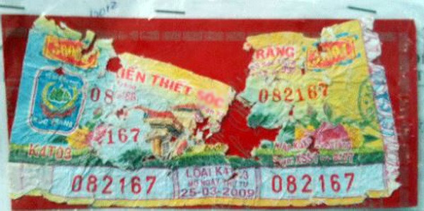 Tờ vé số nhàu nát của anh V.