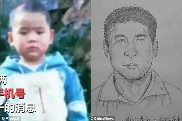 Họa sĩ đã phác họa chân dung của Pengpeng khi trưởng thành dựa vào hình ảnh ngày nhỏ.