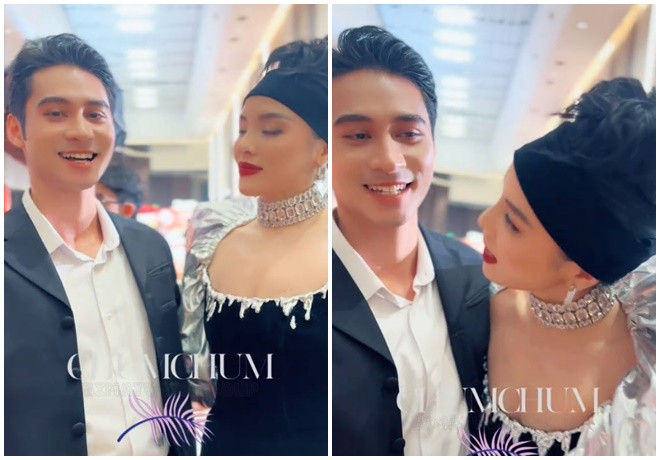 Kỳ Duyên vui vẻ nhắc đến Minh Triệu trong sự kiện mới đây. (Ảnh TikTok Chum Chum)