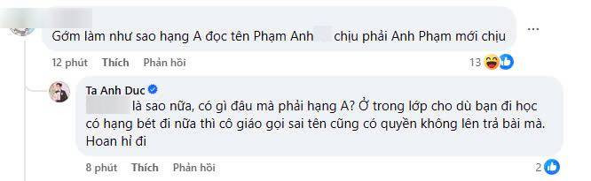 Anh Đức lên tiếng khi vợ bị chỉ trích vì thái độ. (Ảnh chụp màn hình)