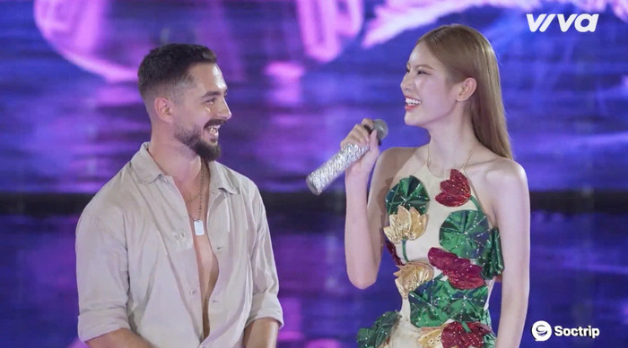 Nhan sắc phát sáng của Tường San trên sân khấu Bước Nhảy Hoàn Vũ.