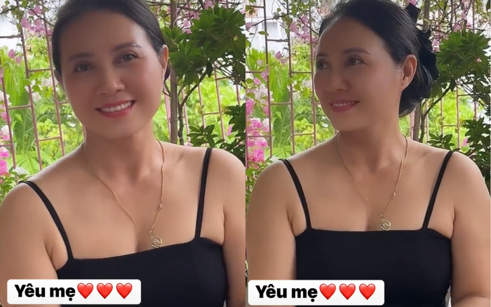 Quỳnh Kool từng hiếm hoi cho mẹ 'lên sóng' với góc quay, chụp cận. Ảnh: Sưu tầm