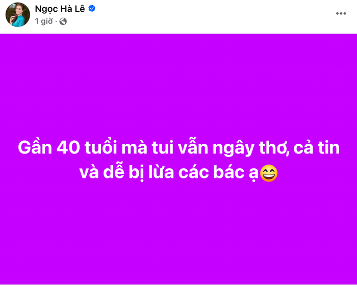 Bài viết mới nhất của vợ Công Lý trên tài khoản cá nhân. Ảnh: Chụp màn hình