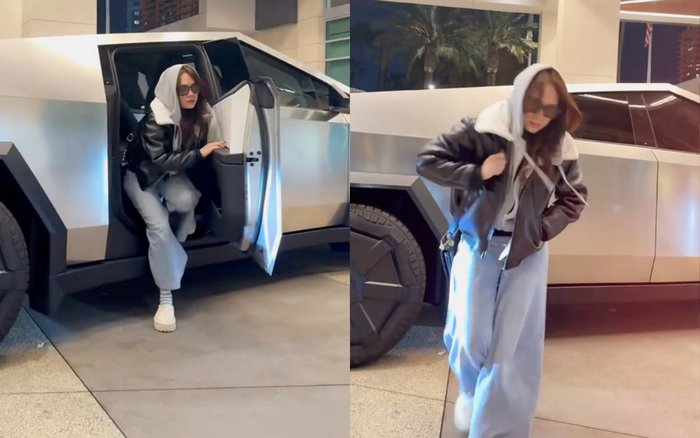 Mỹ Tâm vui vẻ bước xuống từ xế hộp tiền tỷ khi có mặt tại nước Mỹ. Ảnh: FBNV