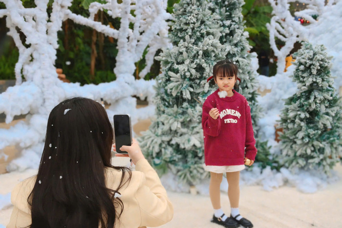 Địa điểm du lịch 'Thị trấn Tuyết', ở phường 7, TP Đà Lạt thu hút rất đông du khách đến check-in dịp Giáng sinh. Ảnh: Trọng Nghĩa