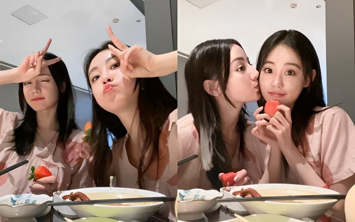 Nụ hôn ngọt ngào của Địch Lệ Nhiệt Ba với Chúc Tự Đan.