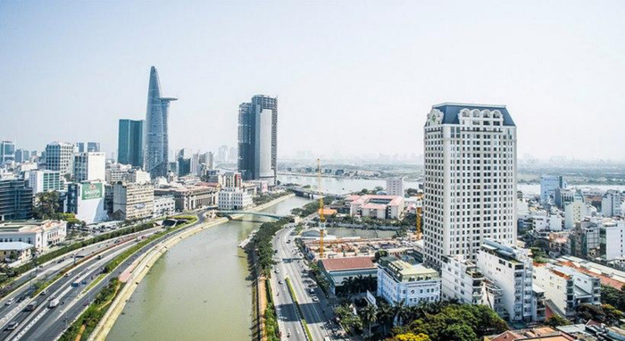 Khu vực Bến Vân Đồn, Quận 4 nơi có nhiều công viên và quán cà phê ven sông.