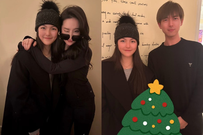 Lưu Diệc Phi và Lý Hiện đều chụp ảnh cùng - Vương Thi Linh, con gái MC giàu nhất Trung Quốc Lý Tương. (Ảnh Sohu)